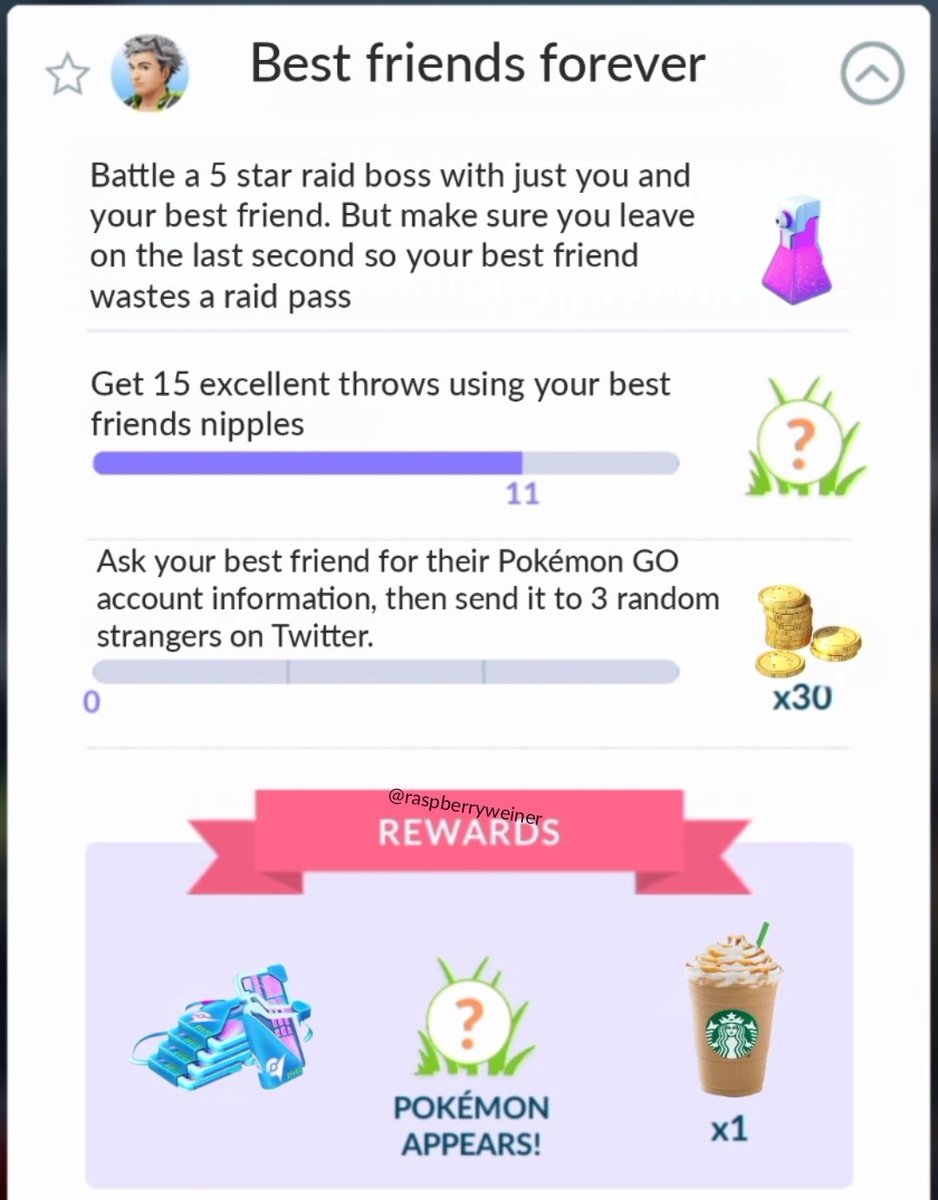 Tag your best friend on #PokemonGo 

They HAVE to help you complete this challenge and CAN'T say no.. 😎😅