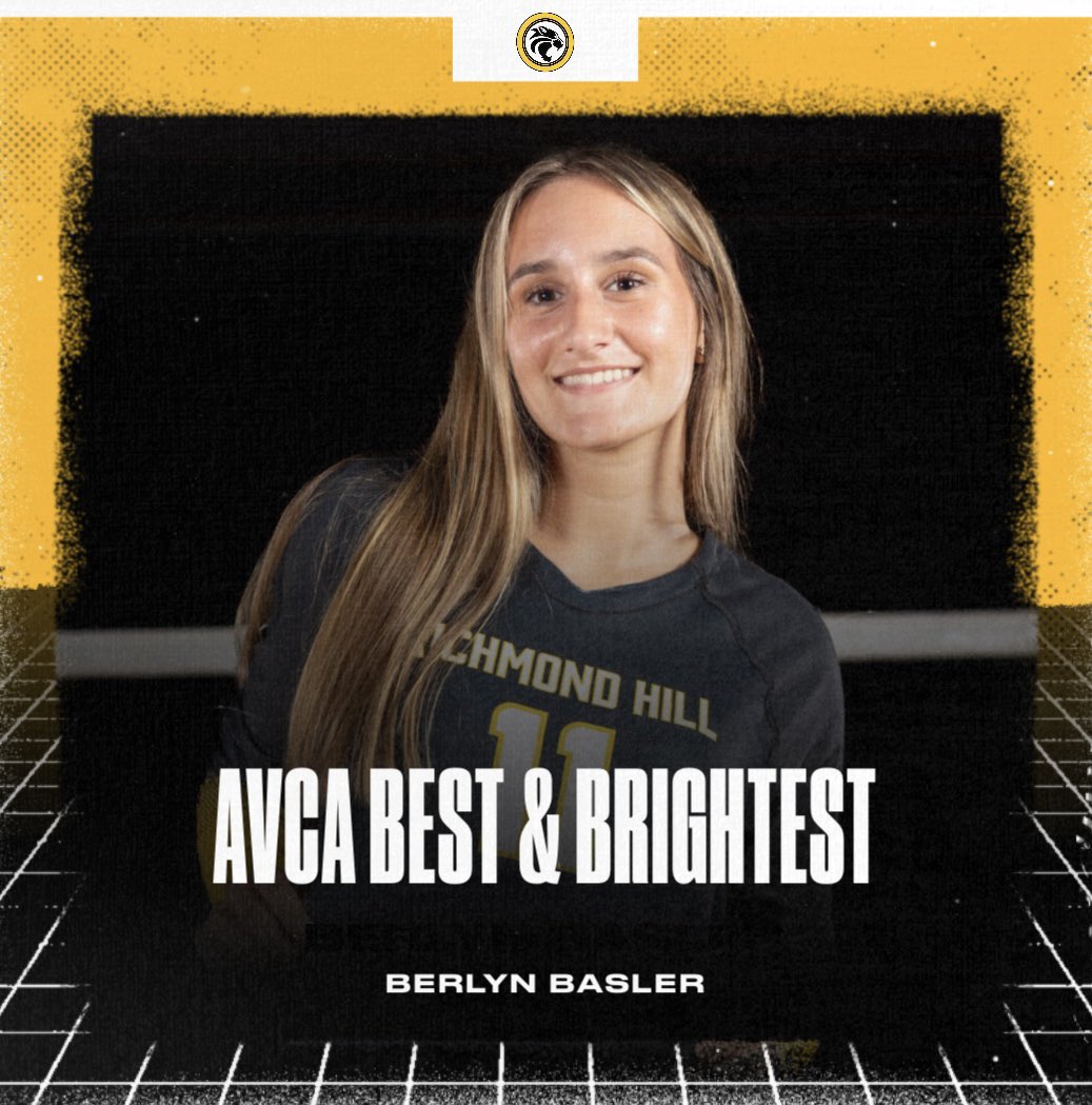 RHHS Volleyball (@rhhsvb) on Twitter photo Congratulations to senior OH Berlyn Basler for earning AVCA Best & Brightest 2nd team! This honors senior athletes who maintained at least a 3.5 GPA during their junior year and played in 50% of their senior season. Way to go Berlyn! #BTH <a href="/athletics_rhhs/">Richmond Hill Wildcats Athletics</a> Congratulations to senior OH Berlyn Basler for earning AVCA Best & Brightest 2nd team! This honors senior athletes who maintained at least a 3.5 GPA during their junior year and played in 50% of their senior season. Way to go Berlyn! #BTH <a href="/athletics_rhhs/">Richmond Hill Wildcats Athletics</a>