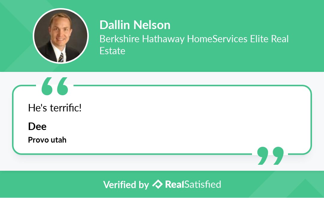 I’m grateful for great clients! Thank you Dee. realsatisfied.com/Dallin-Nelson via <a href="/realsatisfied/">RealSatisfied</a>