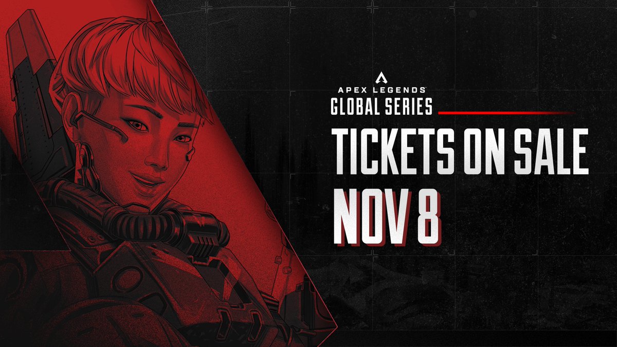 Tickets for the #ALGS World Championship will be live on November 8 at 1 AM PST / 6 PM JST!

A Zaiko account is required for all ticket buyers. 
Set up yours ahead of time at zaiko.io/login for a quicker checkout once tickets are on sale.