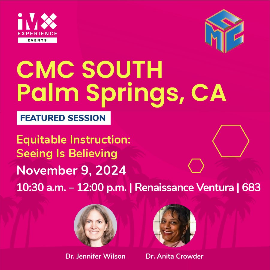 IllustrateMath's tweet image. 📢 Breaking news! Join us at the CMCS conference on November 9 for an inspiring session with Dr. Jennifer Wilson and Dr. Anita Crowder. 

Learn more about #IMxEvents at: 
illustrativemathematics.org/im-experience/…

#LearnWithIM #CMCS #CMCS2024 #IMExperience