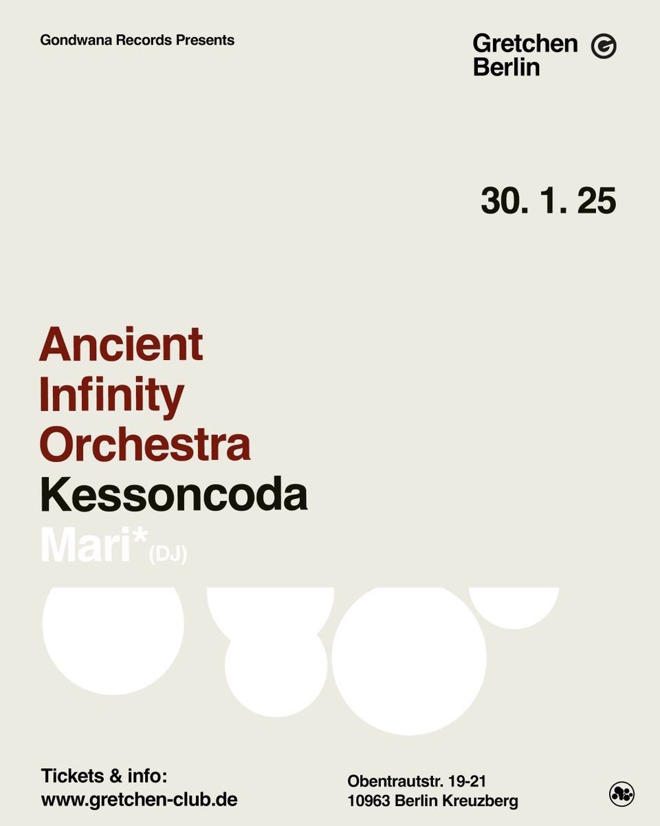 Kessoncoda (@kessoncoda) on Twitter photo Happy to announce that we'll be performing alongside label mates Ancient Infinity Orchestra on the 30th of January 2025 π 
One of favourite DJ's Mari* will be closing the night out π
Can't wait to see you Berlin!  
Tickets; gretchen-club.de/en/detail.php?β¦ Happy to announce that we'll be performing alongside label mates Ancient Infinity Orchestra on the 30th of January 2025 π 
One of favourite DJ's Mari* will be closing the night out π
Can't wait to see you Berlin!  
Tickets; gretchen-club.de/en/detail.php?β¦