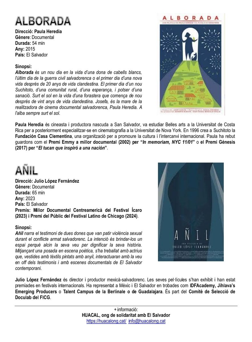 ¡Ya queda menos! 📢📅🎬

🎬 El próximo jueves 21/11 a las 19:30h en <a href="/Cinemes_Girona/">Cinemes Girona BCN</a>  se hará la 1ª Muestra de Cine Salvadoreño junto con <a href="/FestivalFics/">FestivalFICS</a>.

🎟️ ENTRADAS A LA VENTA EN LA WEB O EN LOS CINES ⬇️⬇️⬇️
girona.admit-one.eu/?p=tickets&per…

¡Reservad fecha y difundir!
¡¡Muchas gracias!!