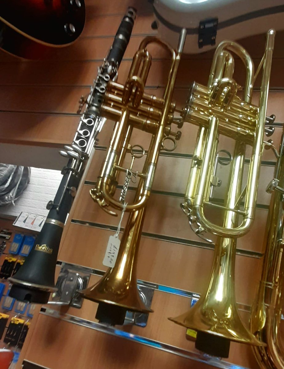 BoothsMusic's tweet photo. We have some nice shiny preowned brass and wind pieces in stock at the moment. #musicshop #musicspecialist #woodwind #brassinstruments #clarinet #saxophone #euphonium #trumpet #boltontowncentre #est1832 https://t.co/9xf701eDSu