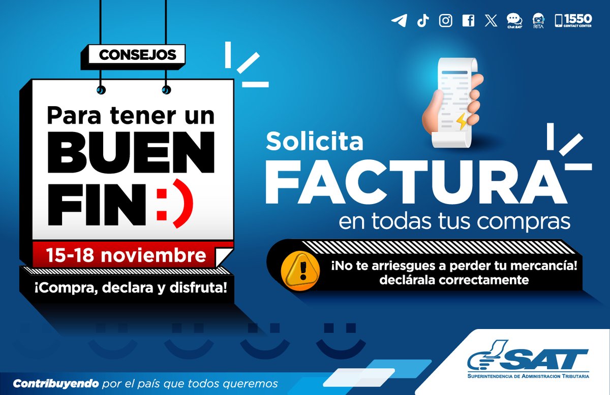 🛍️ ¡Compra, declara y disfruta!

Te presentamos algunos consejos para tener un Buen Fin.

📌 No olvides declarar correctamente tus mercancías.