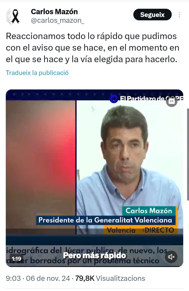 Mazón insisteix en la mentida. La desvergonya del mal govern creix, alhora que ho fa la indignació. Es prepara una gran mobilització per al dissabte per exigir responsabilitats polítiques #Riuà2024
