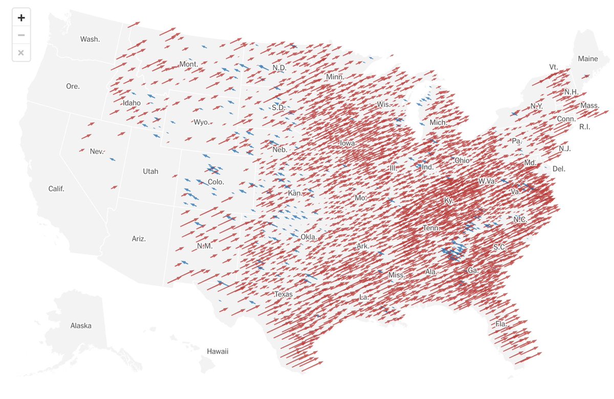 My initial take on Trump's win: 

goodauthority.org/news/where-to-…

His gains were widespread, so explanations should start with the broadest factors -- not with bespoke stories about states, cities, counties, and groups.

The simplest explanation: party of unpopular incumbent loses.

1/2