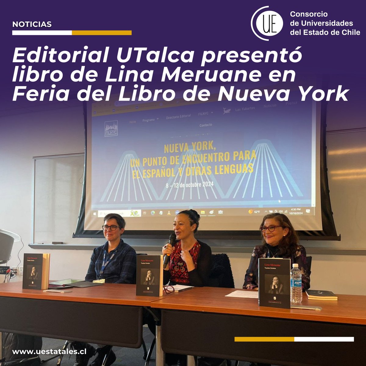 📚 En la Feria del Libro de Nueva York, la Editorial <a href="/UTalca/">Universidad de Talca</a> presentó Tantos frentes, el nuevo libro de Lina Meruane, que se suma a la Colección Premio José Donoso en honor al célebre escritor chileno. 

Lee la nota ➡ buff.ly/4egfhWx