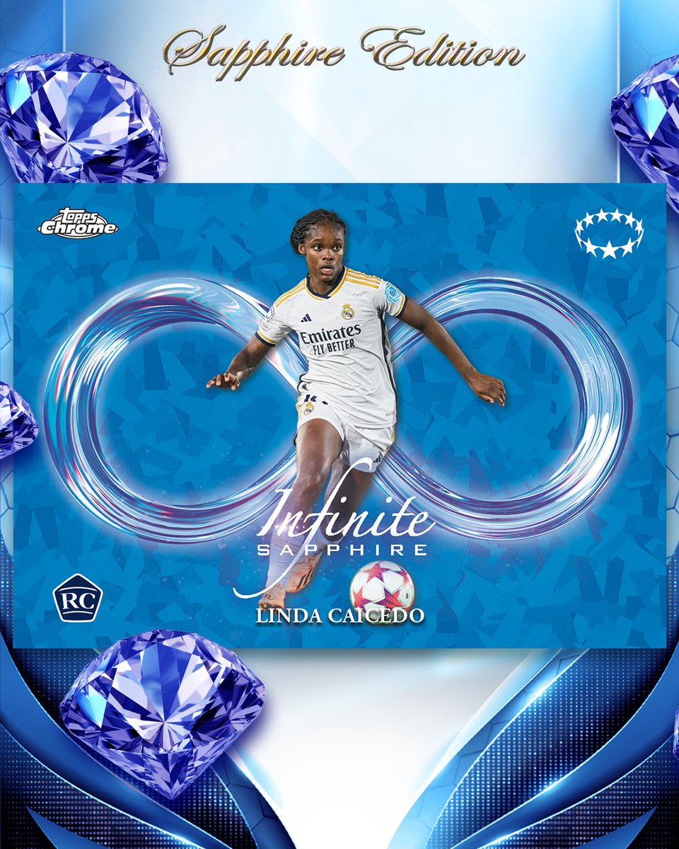 Topps_UK's tweet photo. Topps Chrome® UEFA Women's Champions League Sapphire Edition
2️⃣0️⃣2️⃣3️⃣ / 2️⃣4️⃣ is OUT NOW! ⚽💎

This collection brings you:

✨ 1️⃣ Guaranteed 'Sapphire Chrome Autograph' in every box
✨ 3️⃣ Numbered Parallels for that rare touch
✨ 👑 The iconic 'Queens of Football' insert in breathtaking Sapphire

And don’t miss out on the super rare Infinite Sapphire Cards 💫 featuring the world’s elite players from the women's game. Found on average once per case! 🌍💥

🔗https://t.co/TAaQ3gmltq

#UWCL #ChromeSapphire #TheHobby