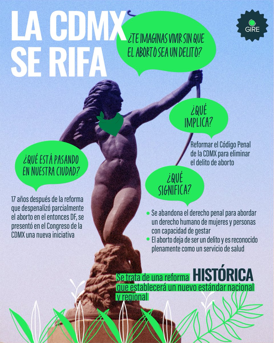 La eliminación del delito de aborto establecerá un nuevo estándar nacional y regional en materia de #DerechosReproductivos 🔊 💪💚🔥
Mujeres y personas gestantes podrán decidir en libertad 
👇🏾 
gire.org.mx/blog/aborto-cd… #CDMXhistórica #QueSubaLaMarea #DespenalizacionYa