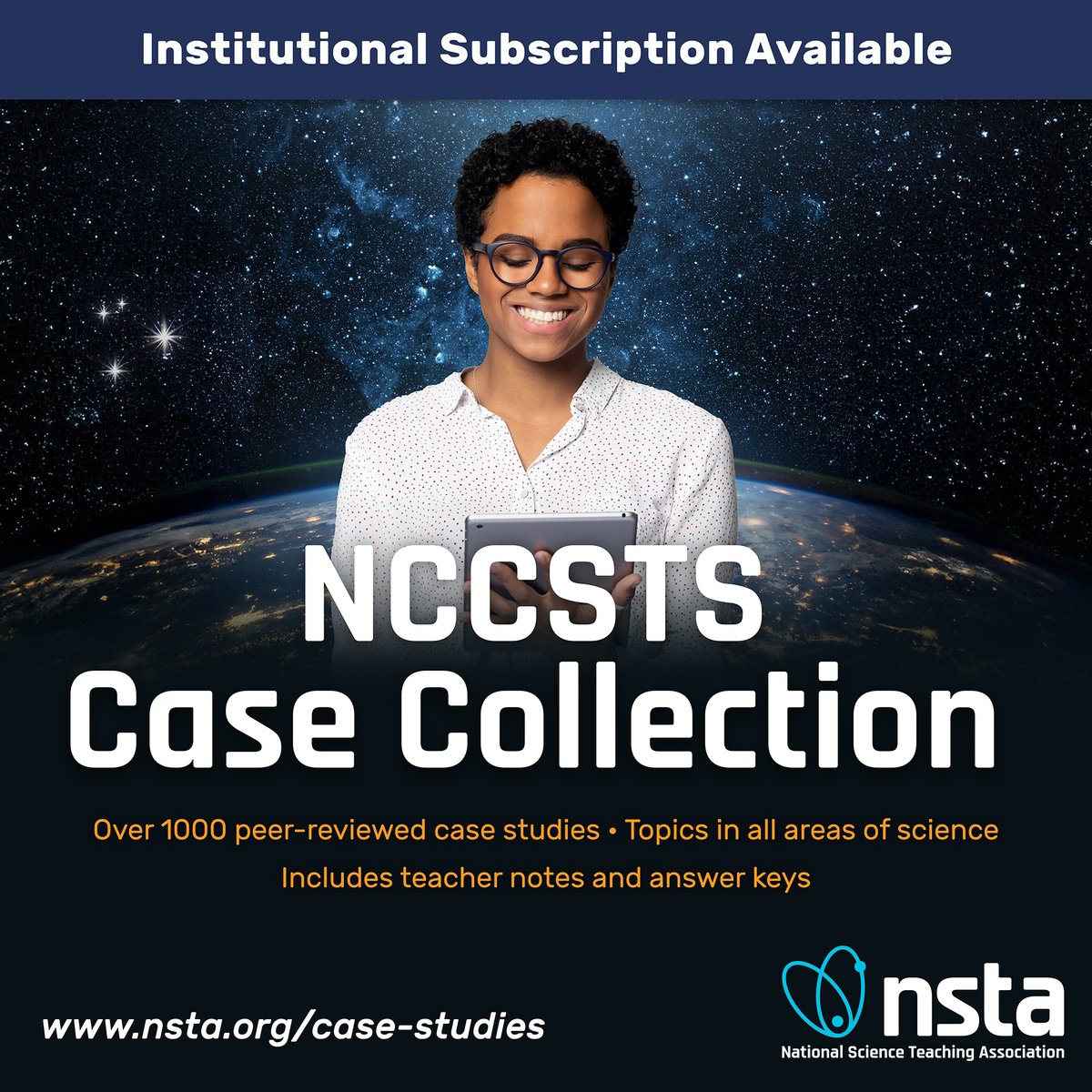 NSTA's tweet image. Did you know #NSTA offers discounted institutional rates for our NCCSTS Case Studies when subscribing for 20 or more #teachers? Contact us at casestudies@nsta.org to get custom, discounted pricing for your institution. Explore all of our #casestudies at bit.ly/4e3nD3B