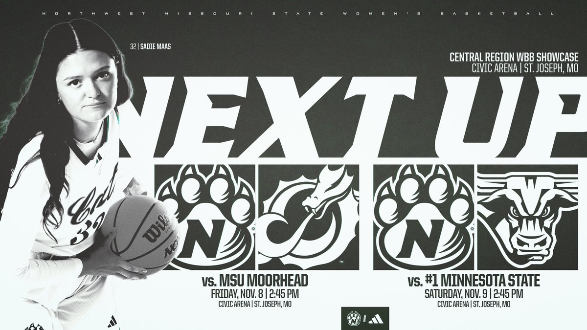 WBB PREVIEW ||| CENTRAL REGION WBB SHOWCASE

The Northwest Missouri State women's basketball team returns to Civic Arena in St. Joseph, Mo., for the Central Region WBB Showcase on Friday and Saturday.

Northwest will face MSU Moorhead at 2:45 p.m. on Friday, followed by a matchup