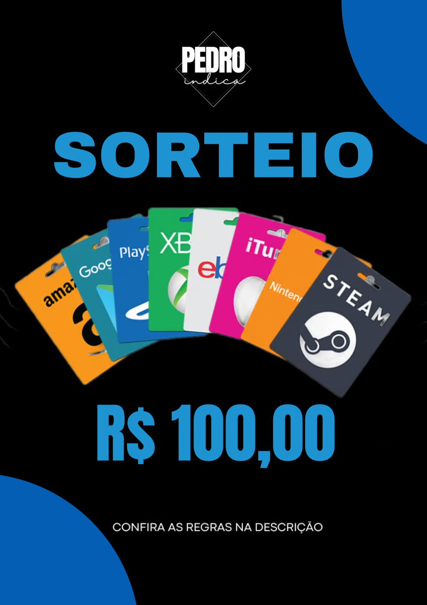 🔥 Sorteio Especial Pedro Indica!
Aqui você economiza e ainda garante uns prêmios 

R$100 em gift card da sua escolha.

Segue as orientações no link abaixo.

Boa Sorte!

gleam.io/HDrOG/sorteio-…