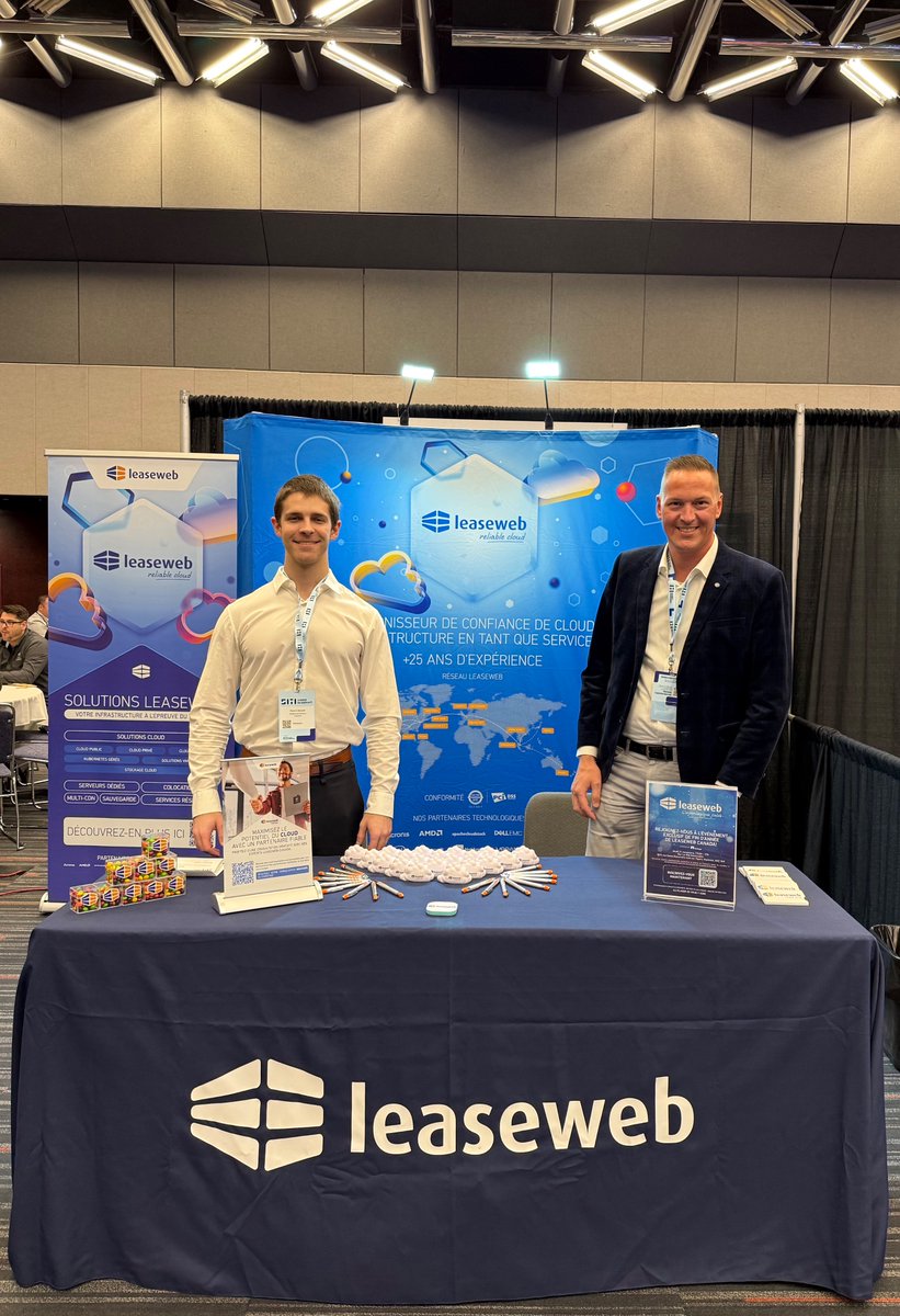 LeasewebCAN's tweet photo. Merci à tous ceux qui sont passés nous voir hier à #SITI ! 🙌 C’est toujours un plaisir d’échanger sur vos projets stratégiques et de voir comment nos solutions cloud et infrastructure TI peuvent accompagner votre croissance. https://t.co/ePRXUzachI