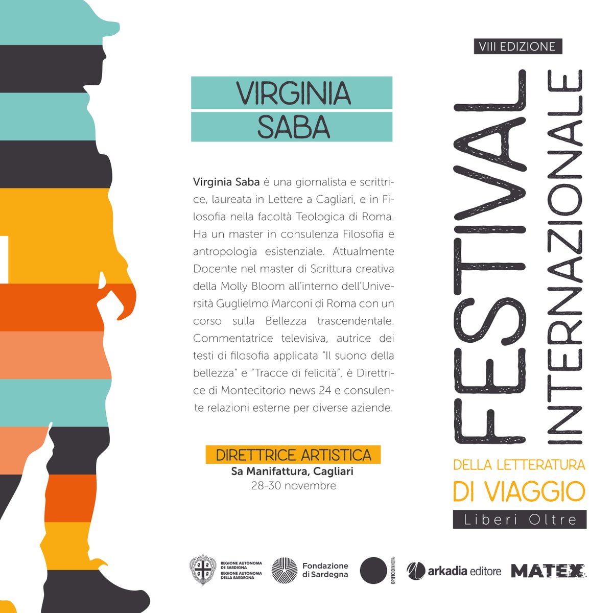 Siamo felici di annunciare che la direzione artistica del #FestivalInternazionale della #LetteraturadiViaggio è affidata a Virginia Saba. Giornalista di talento, apprezzata per la sua visione fresca e innovativa, Virginia porterà tutto il suo entusiasmo e la sua esperienza.