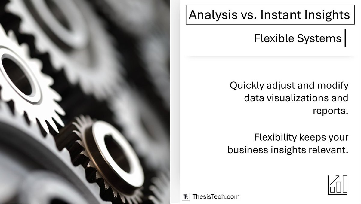 Analysis vs. Instant Insights
--Flexible Systems
Because a business and the environment it operates in is constantly changing, flexibility in business systems is a must.

#Flexibility #Technology #Dynamics365 #Data #Analysis

Full post:
thesistech.com/analysis-vs-in…