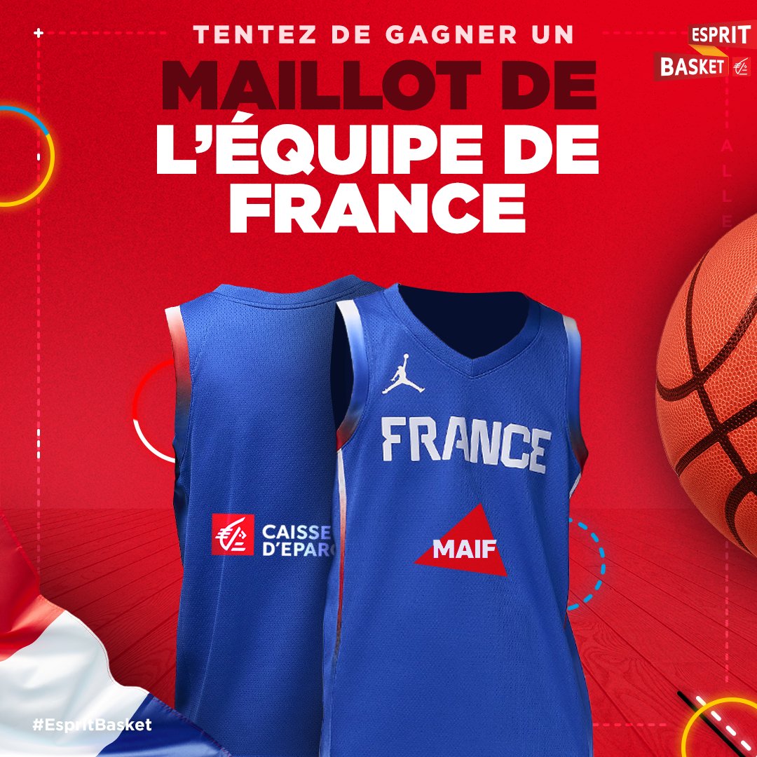 Esprit Basket Caisse d’Epargne (@espritbasket) on Twitter photo Les Bleus <a href="/FRABasketball/">Équipes de France de Basket</a> sont de retour 👊
Vous connaissez donc la musique : follow + RT pour tenter de gagner le beau maillot français 😎
Fin du jeu à la fin du match, bonne chance !
#EspritBasket Les Bleus <a href="/FRABasketball/">Équipes de France de Basket</a> sont de retour 👊
Vous connaissez donc la musique : follow + RT pour tenter de gagner le beau maillot français 😎
Fin du jeu à la fin du match, bonne chance !
#EspritBasket