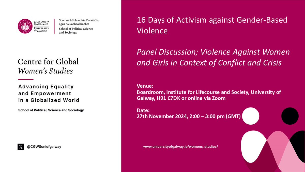 📢 Join us for 16 Days of Activism against Gender-Based Violence Panel Discussion🔍Violence Against Women and Girls in Context of Conflict and Crisis
🎤 Elizabeth Hitchen 
🎤 Prarthna Goel <a href="/ipuofficial/">GGSIPU</a>
🗓️ Nov 27🕐 2 – 3pm (GMT)
📌 forms.office.com/e/fhDPZF6KnV
#16daysofactivism