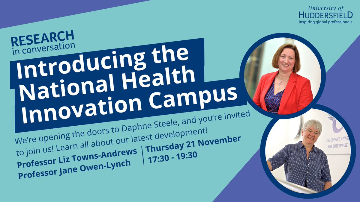 This November, the University of Huddersfield is throwing open the doors to its research and innovation with a string of public lectures, beginning in the newly opened Daphne Steele Building. For further information, visit our booking page &gt;&gt;&gt; shorturl.at/GzBPK