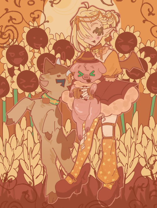 🌻 Playing with Caramel and Charlie among the sunflowers 🌻

Thank you @/cherrytalk (Discord) for this #FanArt! 🎨