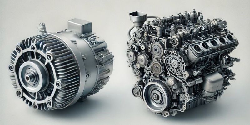 Simplicity Wins

Electric motors (on the left) have fewer parts, wear out less quickly, require less repair and maintenance, have better performance, much lower CO2 generation, and are simply cheaper compared to combustion engines (on the right) and yet legacy car manufacturers