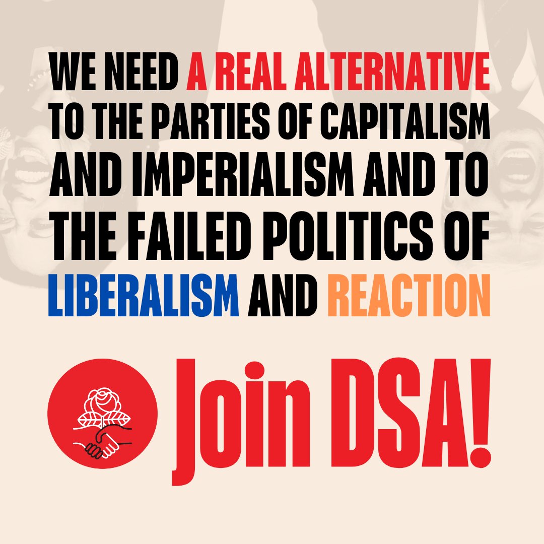 WorcDSA's tweet image. Dems said "nothing will fundamentally change" and they'd do "not a thing" different, then armed a genocide and lost worse than Hillary

The Democratic Party is where movements go to die

Help build an alternative in the country's largest socialist org🌹
dsausa.org/join✨