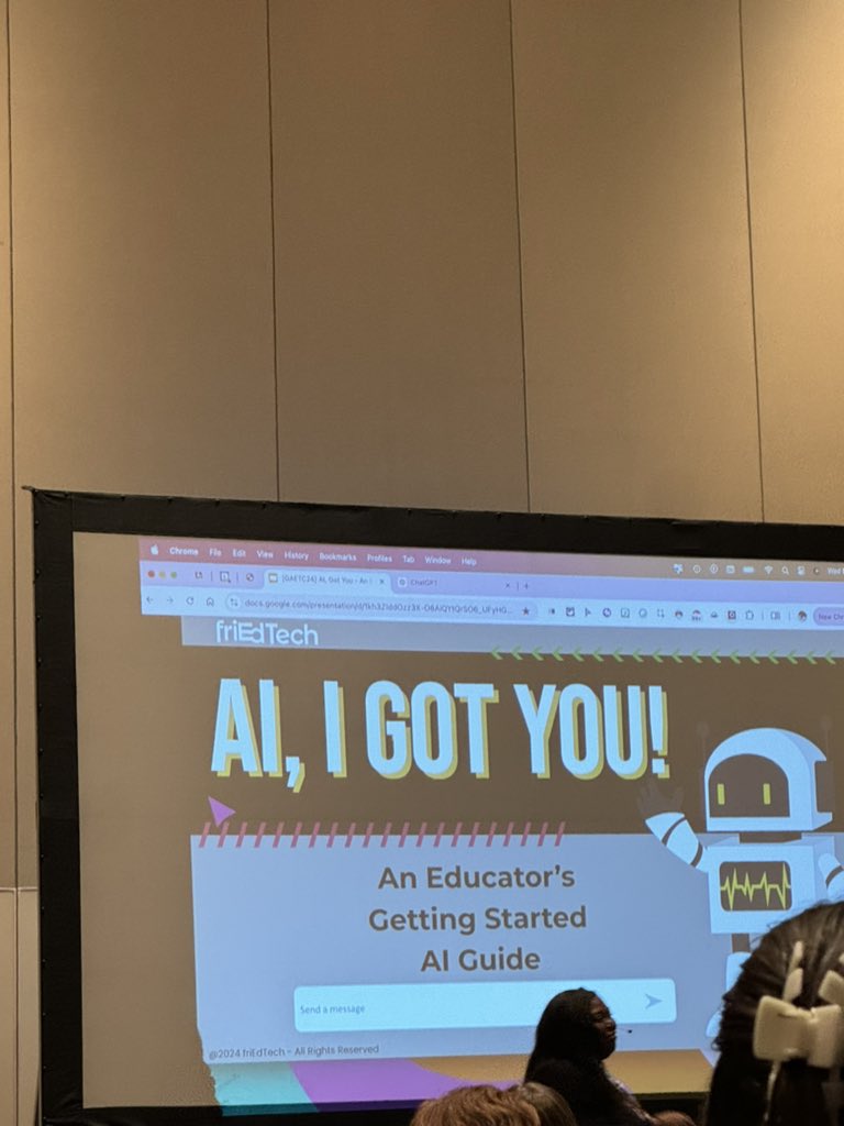 learnwithmaddox's tweet photo. Ayeeeeee I—am excited to learn about AI!!!! @kurbegovic_m and I are learning so much from @LottsOfEdTech #edurockstar #gaetc24 #friedtech @friEdTechnology https://t.co/HlEOn13ZB7