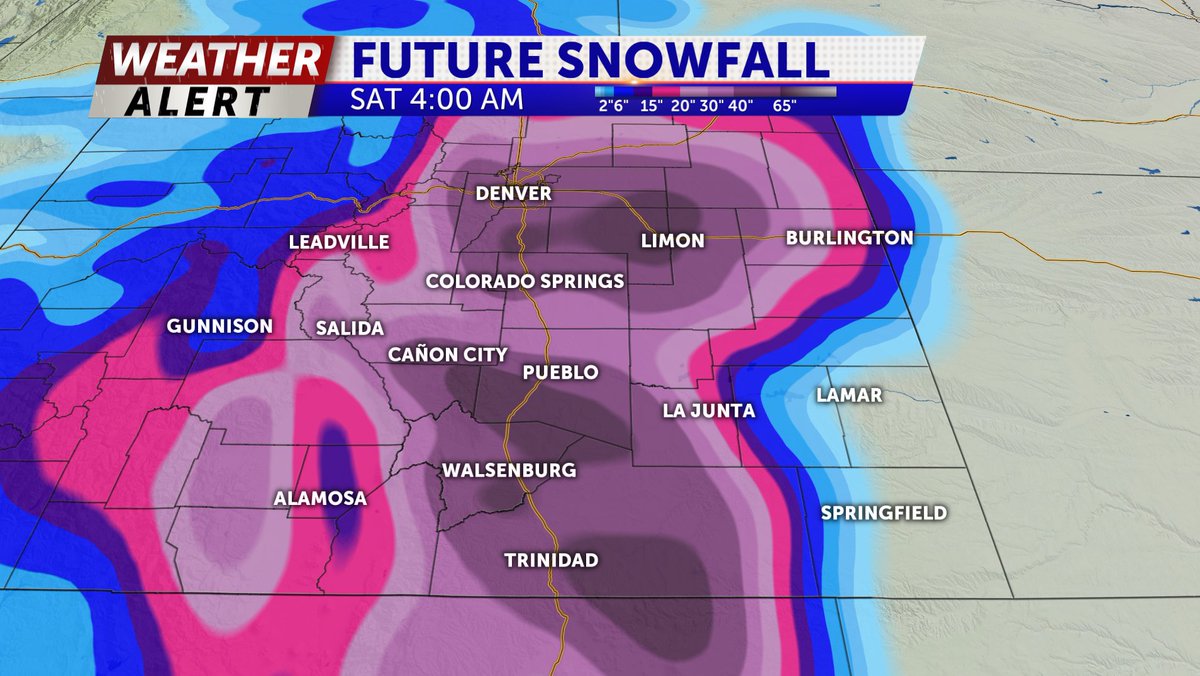 KRDO_13's tweet photo. Here is a look at what may lie ahead. The next 72 hours could bring us a lot of snow! ❄ https://t.co/MiR6fTdJQX