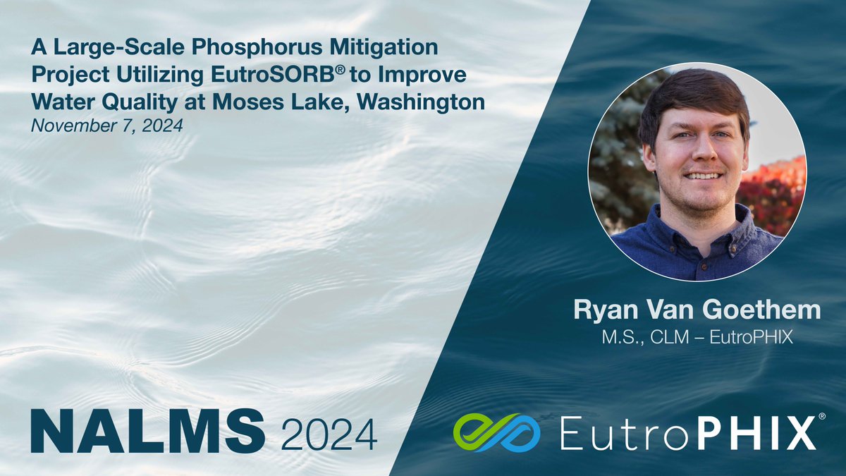 Our Ryan Van Goethem will be presenting on Phosphorus Mitigation with EutroSORB® Technology at #NALMS2024 on November 7th.

Want to connect? Join his session!