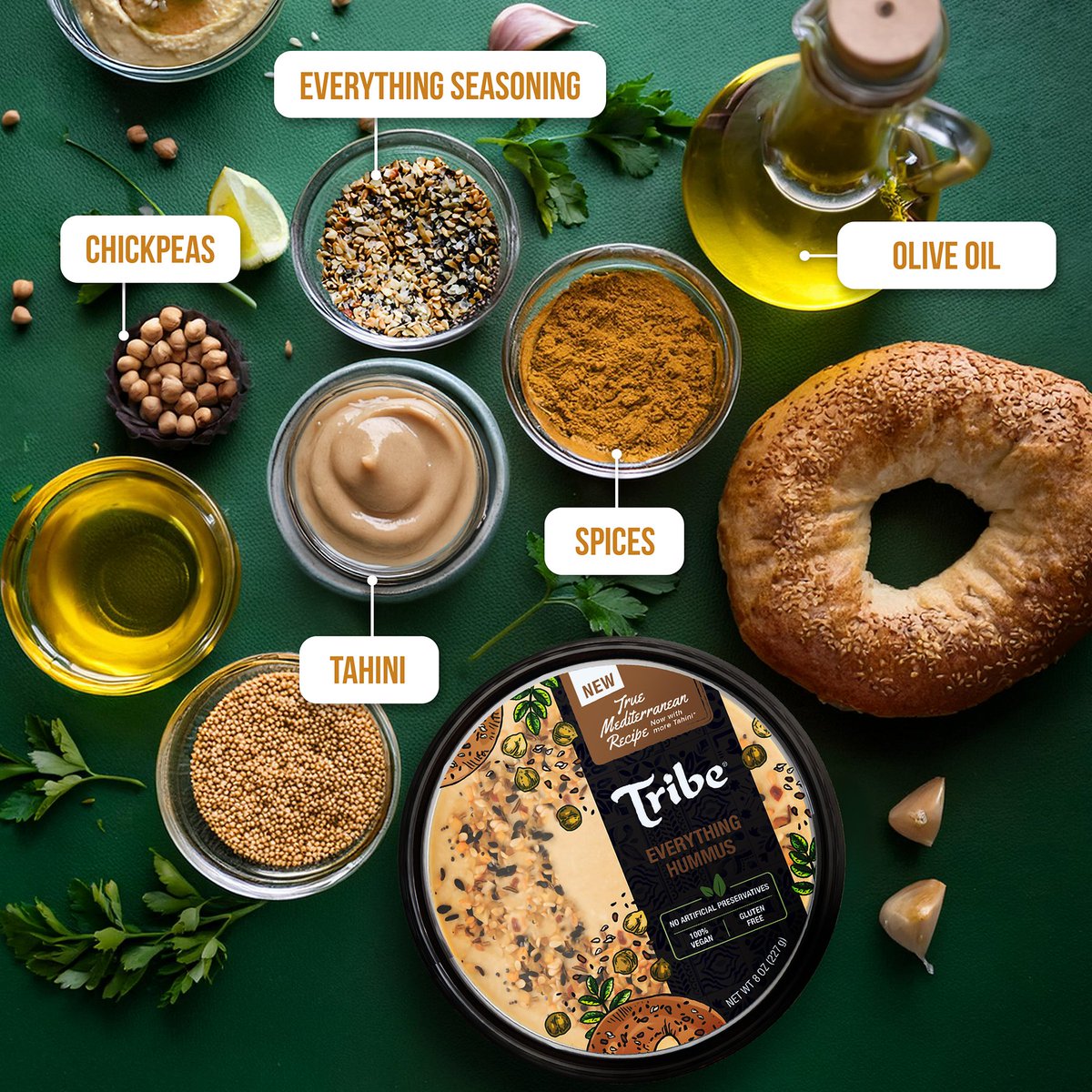 Our Everything Hummus is truly everything... and more! 🥯

#Tribe #EverythingSeasoning #EasySnackIdeas #HummusLove