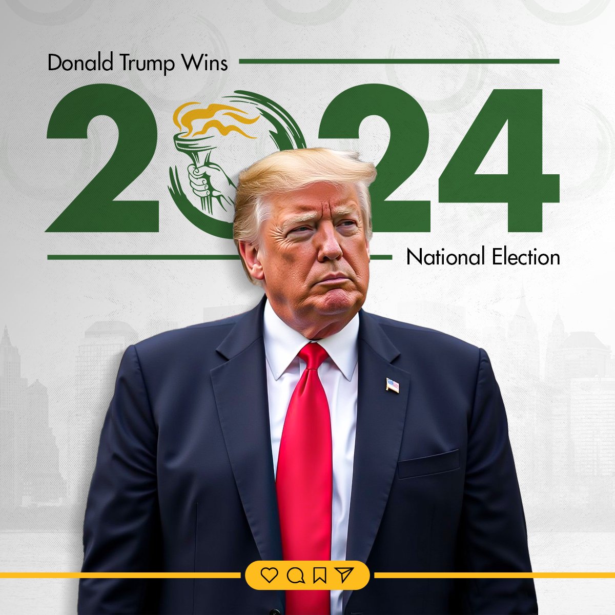 Donald Trump has secured his second term as President of the United States! #Trump2024 #USElection #PresidentTrump