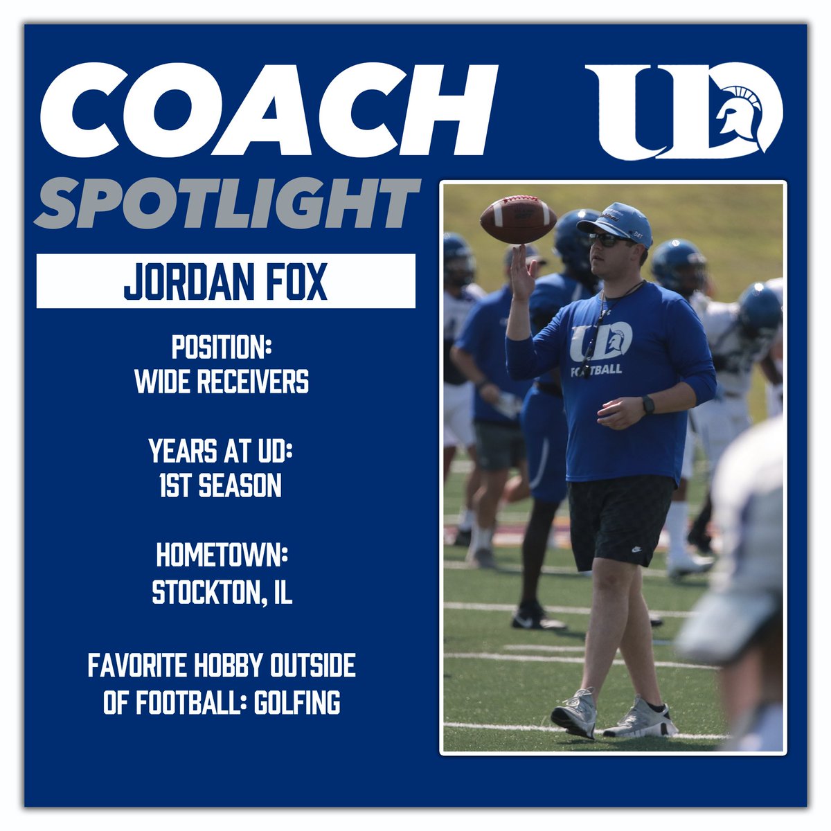 DubuqueFootball's tweet image. This week’s Coach Spotlight is on Coach Fox!!

#DAT // #SHIELD