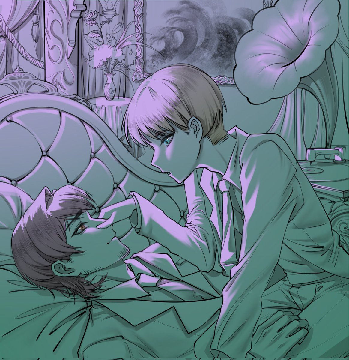 Please stay with me tonight 🥺
(Commission work) #ジャンアル #アルミン・アルレルト #ジャン・キルシュタイン #jearmin #jeankirstein #Armin #arminarlert #aot #AttackOnTitan #進撃の巨人