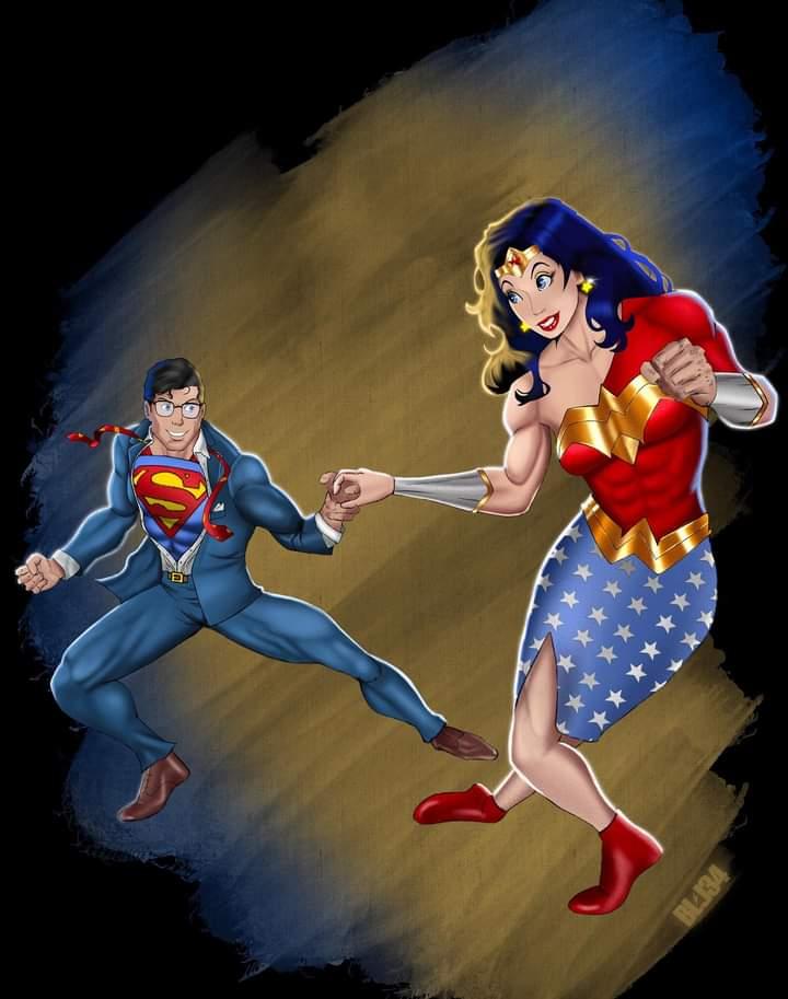 _BLJ34_'s tweet photo. Superman and Wonder Woman dancing 🎶 🎼 💃 🕺 #dccomics #artist #superman #artwork  #illustrations #cartoon #clarkkent #fanart #multiversus 
#wonderwoman #justiceleague #drawings #illustration #art  #lindyhop  #dance #procreate #dancing #dcmultiverse #superpowers #swingdance https://t.co/0O4yVsjrTg