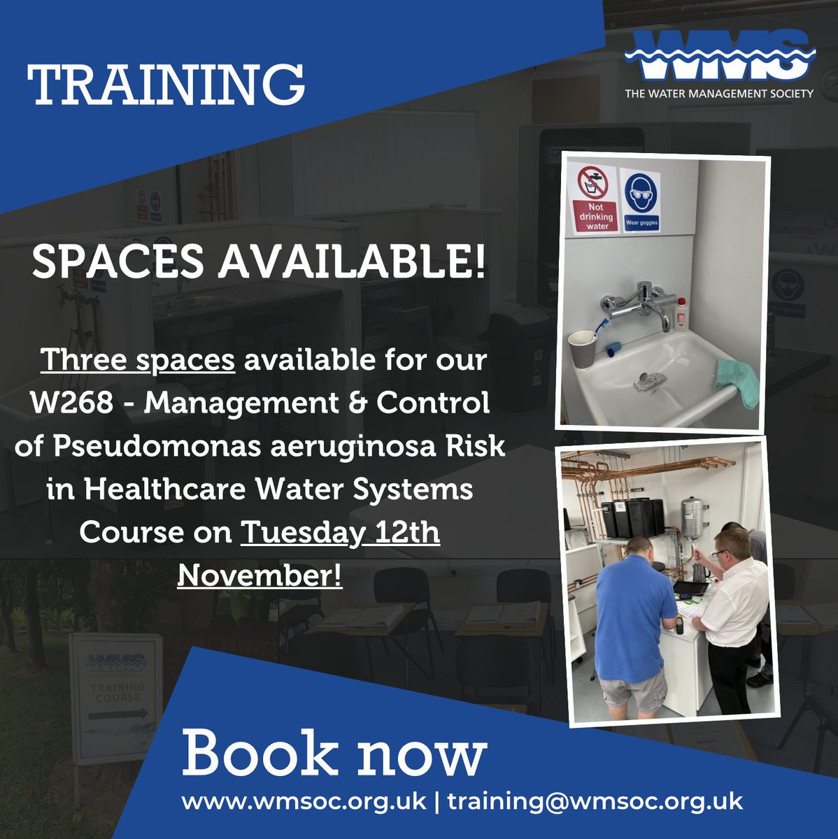 WMSoc1's tweet image. Three #SpacesAvailable next Tuesday, the 12th November, for our Management &amp;amp; Control of #Pseudomonas aeruginosa Risk in Healthcare #WaterSystems course!

Book on our website while there's still space! wmsoc.org.uk/learning/cours…