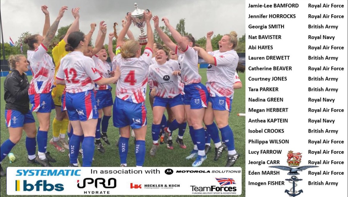 🚨 Squad announcement 🚨

Here is the 🇬🇧⚽️ squad for our  international fixture vs <a href="/DefenceIrish/">Irish Defence Forces Soccer</a> 
🇬🇧 🏆 🇮🇪 

📺 Watch the action LIVE, via <a href="/ForcesNews/">BFBS Forces News</a> FB

🗓️  Wed 13 Nov 
⏰  2pm
🎫  FREE via eventlist.store/bsa/bsaukaf?ft…

<a href="/NavyFootball1/">Royal Navy FA 🇬🇧</a> <a href="/Armyfa1888/">Army FA</a> <a href="/RAFFootball/">RAF FA</a> 

#threeteamsasone