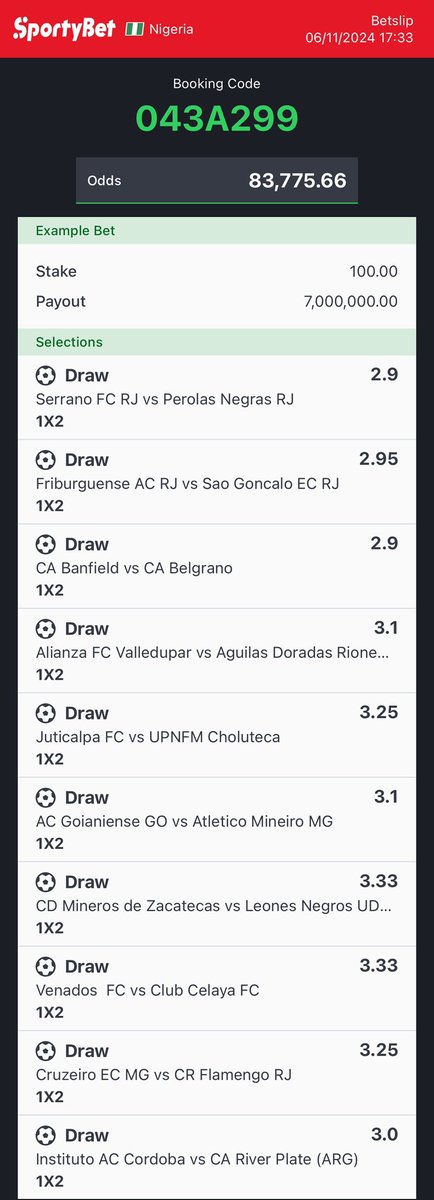 10/10 FT X - 83k odds⚽️🍀
Play | Edit | Ignore 🔞

043A299