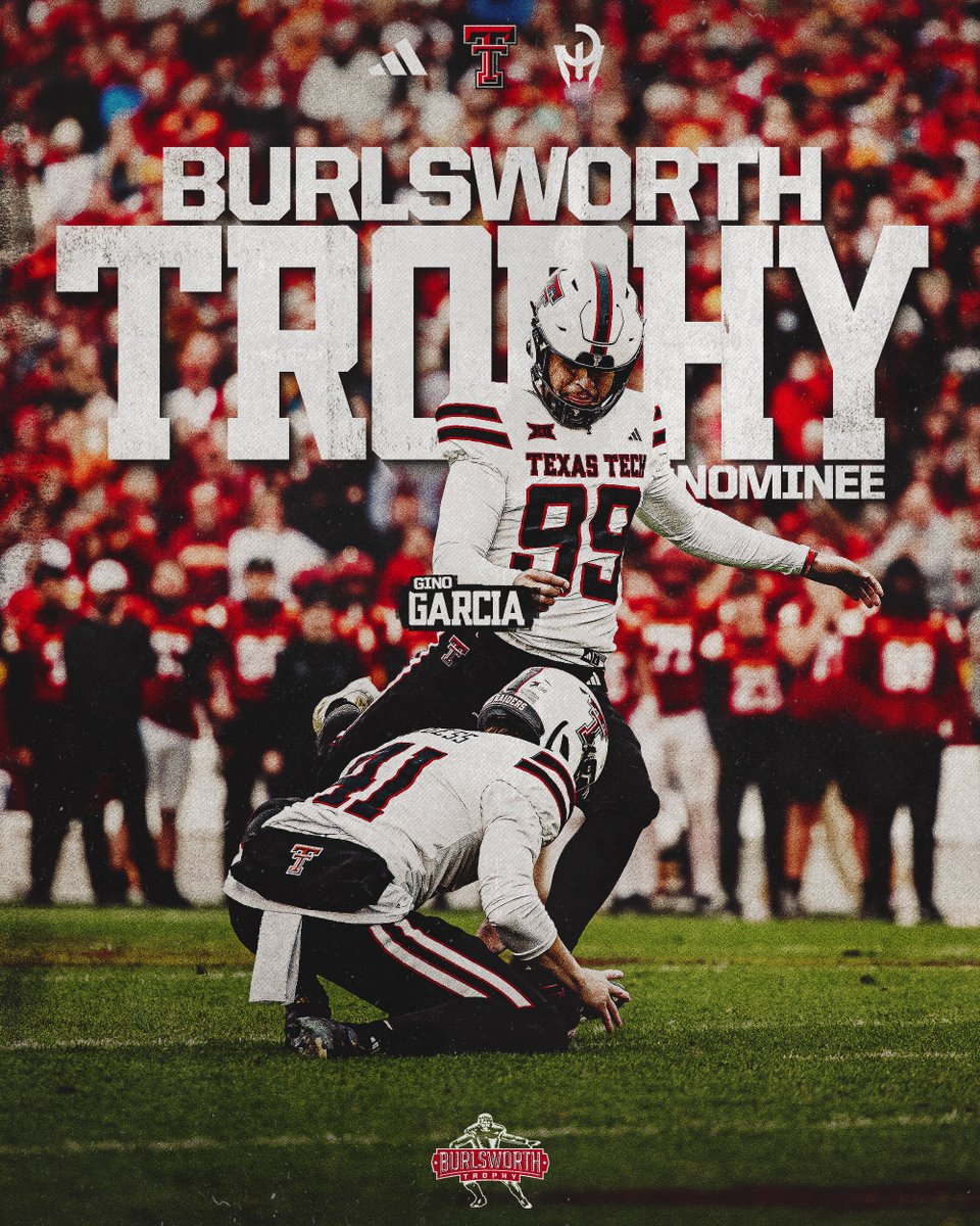 Texas Tech Football (@texastechfb) on Twitter photo Recognizing the most outstanding player who began their career as a walk-on.
<a href="/ginogarcia__/">Gino Garcia</a> → Burlsworth Trophy Nominee👏 Recognizing the most outstanding player who began their career as a walk-on.
<a href="/ginogarcia__/">Gino Garcia</a> → Burlsworth Trophy Nominee👏
