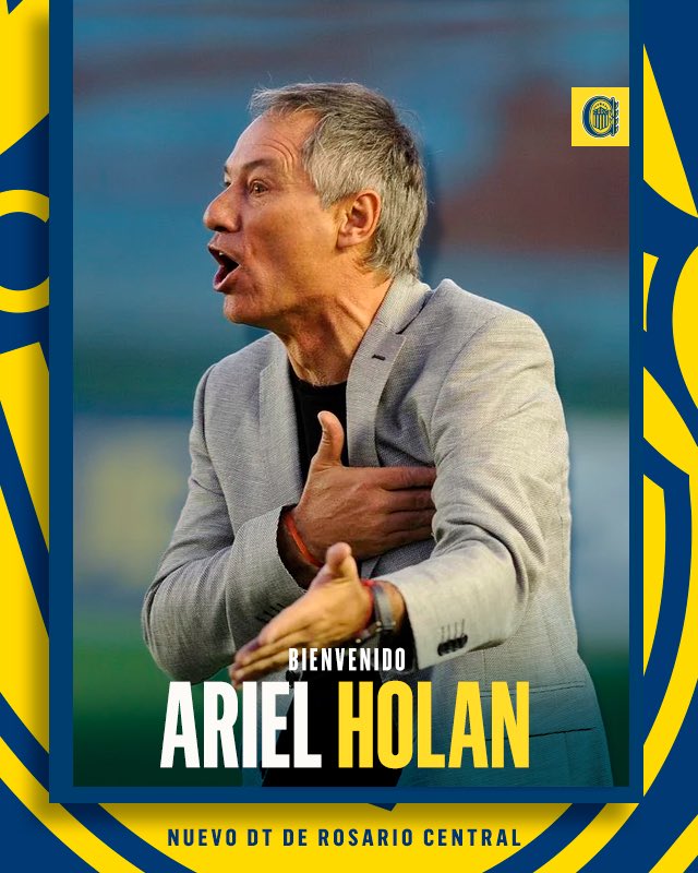 RosarioCentral's tweet photo. ¡Bienvenido Ariel Holan! 👏🏻🇺🇦

El entrenador asumirá el lunes como nuevo DT de Rosario Central https://t.co/mClc1XDMHY