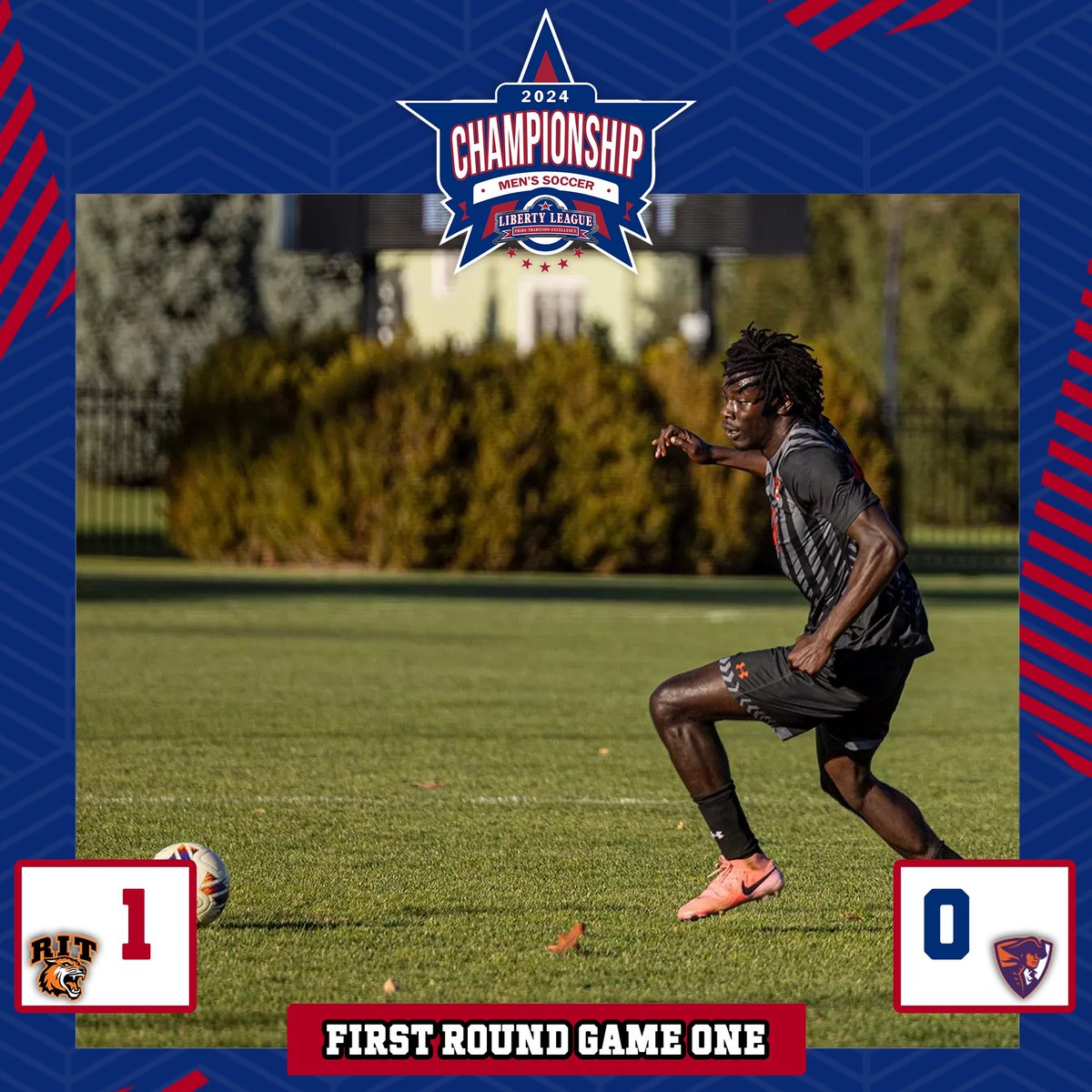 LLAthletics's tweet photo. There was a pair of thrillers in the Liberty League Men's Soccer Championship First-Round games last night!
⚽: @RITathletics 1, Hobart 0
⚽: Skidmore 0, Ithaca 0
@SkidmoreSID advances with 4-3 PK win
#LLMSOCC https://t.co/WqUuFVVe5O