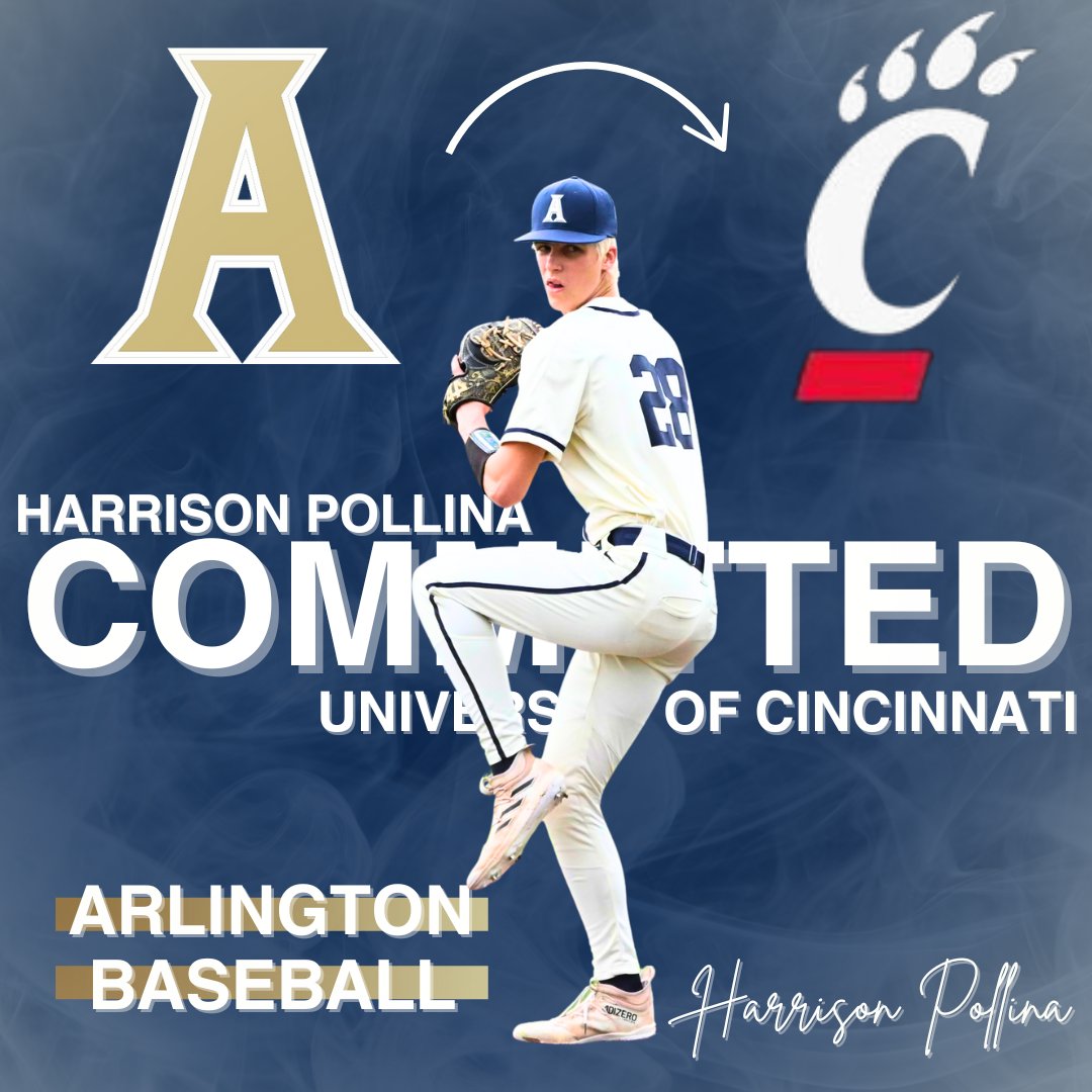 Arlington Tigers Baseball (@ahstigersbb) on Twitter photo Congratulations to 2026 grad, <a href="/HarrisonPollina/">Harrison Pollina</a> . Harrison has committed to continue his baseball and academic career at the University of Cincinnati.
#NextLevelTigers🐅 Congratulations to 2026 grad, <a href="/HarrisonPollina/">Harrison Pollina</a> . Harrison has committed to continue his baseball and academic career at the University of Cincinnati.
#NextLevelTigers🐅