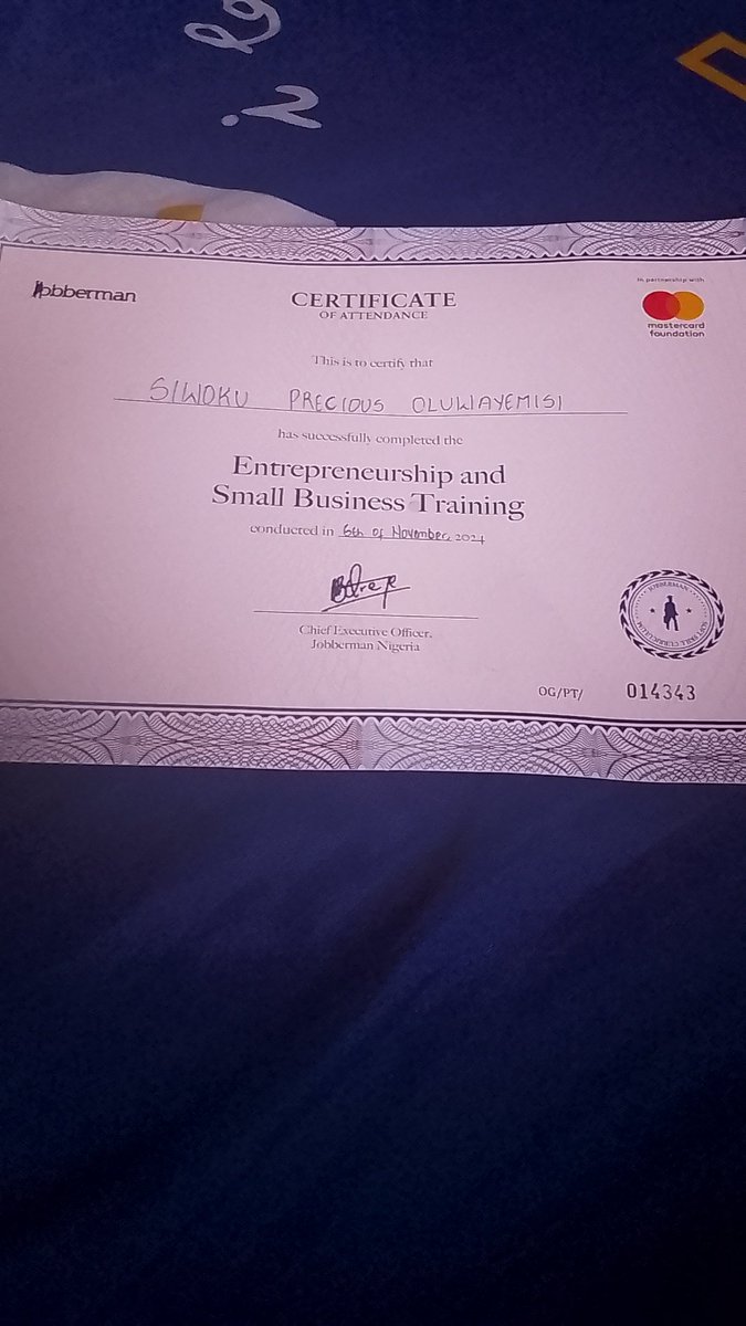 Miss_Siwoku's tweet photo. Thank you so much for the opportunity, a lot was learnt
@Mastercard @Jobbermandotcom @OOUStudentUnion
#YoungAfricaWork
#Innovention
#WomenEmpowerment
#EntrepreneurMindset https://t.co/teyWgEy3ar