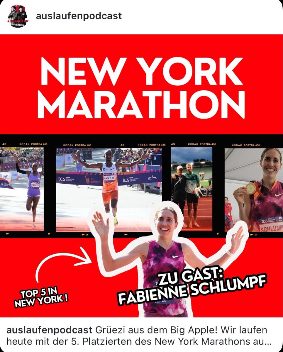 Neue Folge Auslaufen Podcast mit Fabienne Schlumpf nach ihrem Top 5 Lauf beim New York Marathon <a href="/nyrr/">New York Road Runners</a>