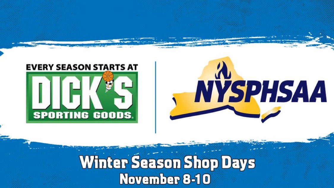 Maritime - Tapestry Seahawks Football (@mtseahawksfb) on Twitter photo Visit <a href="/DICKS/">DICK'S Sporting Goods</a> for #NYSPHSAA Shop Days! Click the coupon linked below, visit the closest NY <a href="/DICKS/">DICK'S Sporting Goods</a> and present the coupon for 20% off your in-store purchase.
Thanks to DICK’S Sporting Goods for supporting New York’s student-athletes!
cmm.dickssportinggoods.com/crmcdn/getoffe…
<a href="/WNYAthletics/">WNY Athletics</a> Visit <a href="/DICKS/">DICK'S Sporting Goods</a> for #NYSPHSAA Shop Days! Click the coupon linked below, visit the closest NY <a href="/DICKS/">DICK'S Sporting Goods</a> and present the coupon for 20% off your in-store purchase.
Thanks to DICK’S Sporting Goods for supporting New York’s student-athletes!
cmm.dickssportinggoods.com/crmcdn/getoffe…
<a href="/WNYAthletics/">WNY Athletics</a>