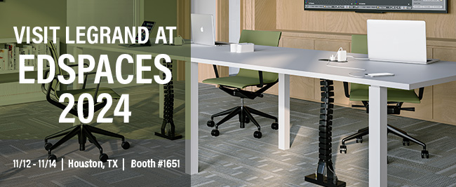 Join Legrand at EDspaces - Booth #1651. 
Discover innovative power solutions that support connectivity and collaboration in evolving educational spaces - including Connectrac!

<a href="/EDspacesEvent/">EDspaces</a> #EDspaces2024 #connectivity #cablemanagement #spaceplanning <a href="/LegrandNA/">Legrand</a>