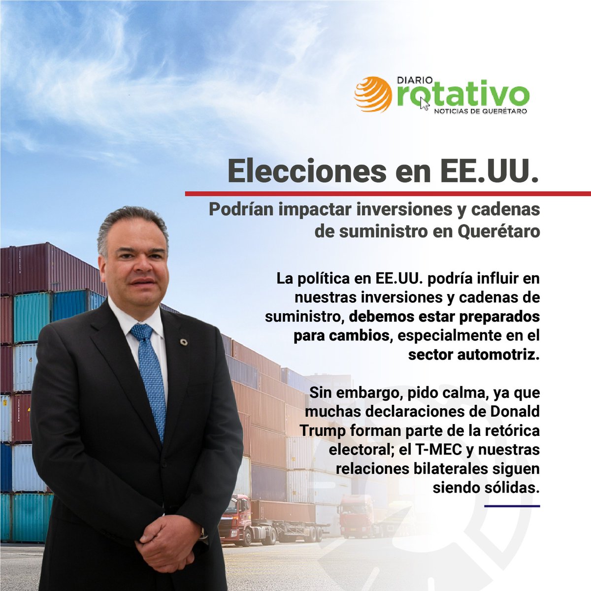 📈 La industria queretana es resiliente y adaptable ante el cambio. Con las elecciones en EE.UU., estamos evaluando su posible impacto en nuestras cadenas de suministro y el flujo de inversiones en la región. Desde CANACINTRA Querétaro, reafirmamos nuestro compromiso de