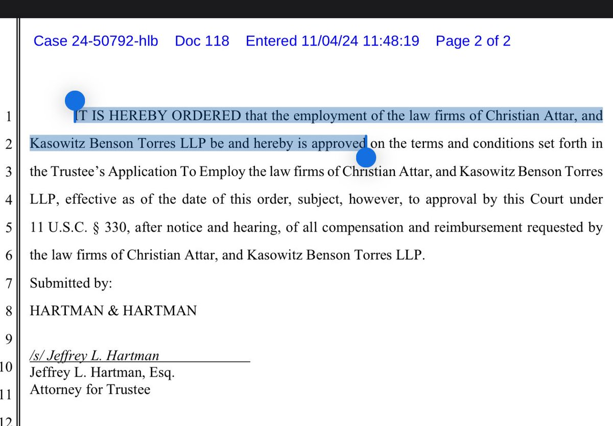It’s official! Special counsels to Trustee Lovato are now APPROVED and on board.  #GoodVibes