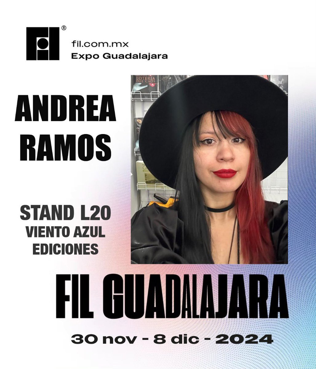 FairuzaLB's tweet photo. Nos vemos en la FIL Guadalajara. Estaré firmando libros el jueves 5 de diciembre a las 7 p.m. y el domingo 8 a las 12 p.m. https://t.co/6O5OAk1Ctg