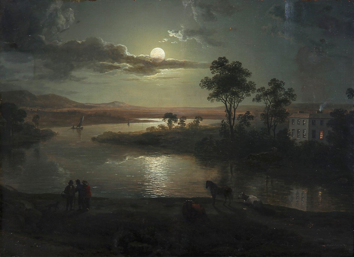 Romantik ressam Abraham Pether'in 19.yüzyılda yaptığı Dolunaylı manzara resimleri...