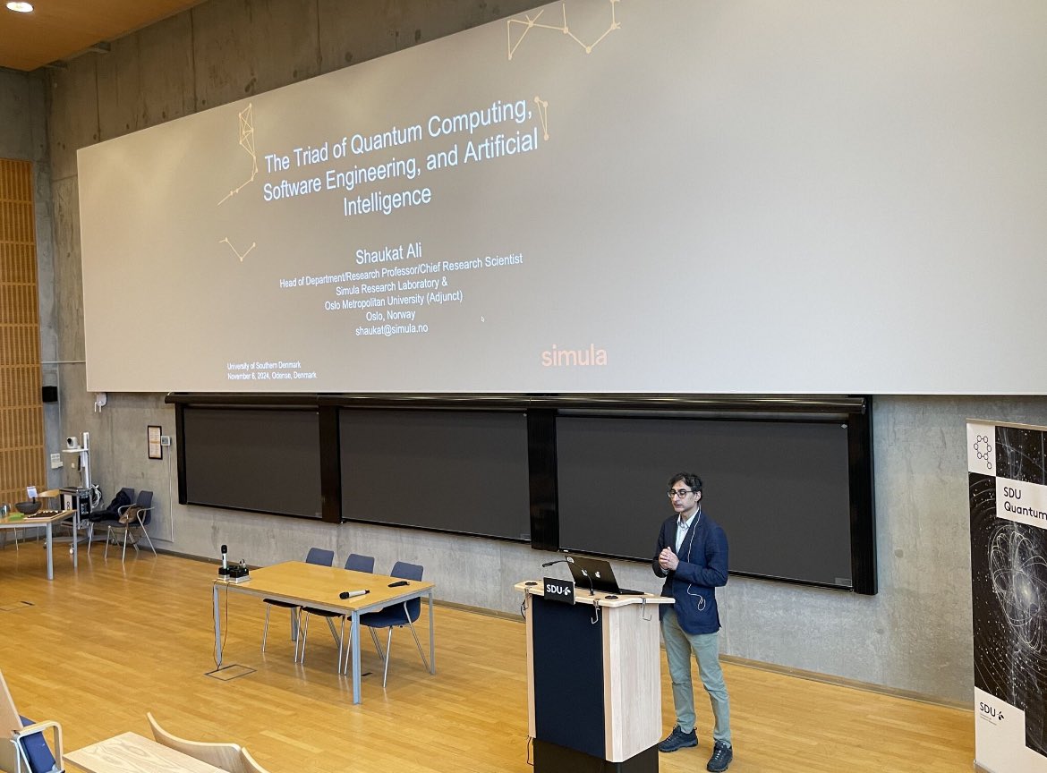 Today I gave a guest lecture on our works at the intersection of quantum computing, AI, and SE hosted by SDU Quantum Hub at the University of Southern Denmark. Great discussion! 

sdu.dk/en/forskning/q…